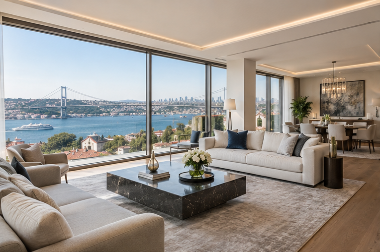 Boğaz Manzaralı Modern 3+1 Daire